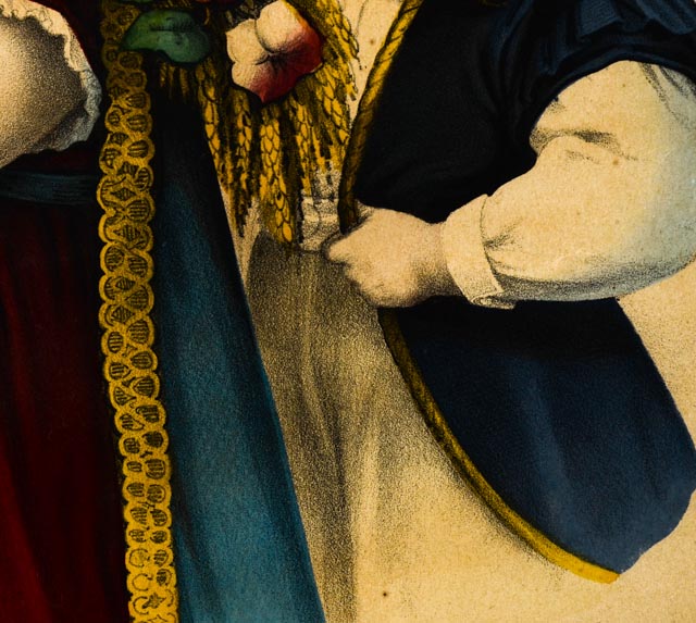 Vintage Currier & Ives Lithograph "Papa's Darlings"