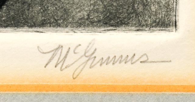 Original Christine McGinnis "Three Owls" Etching