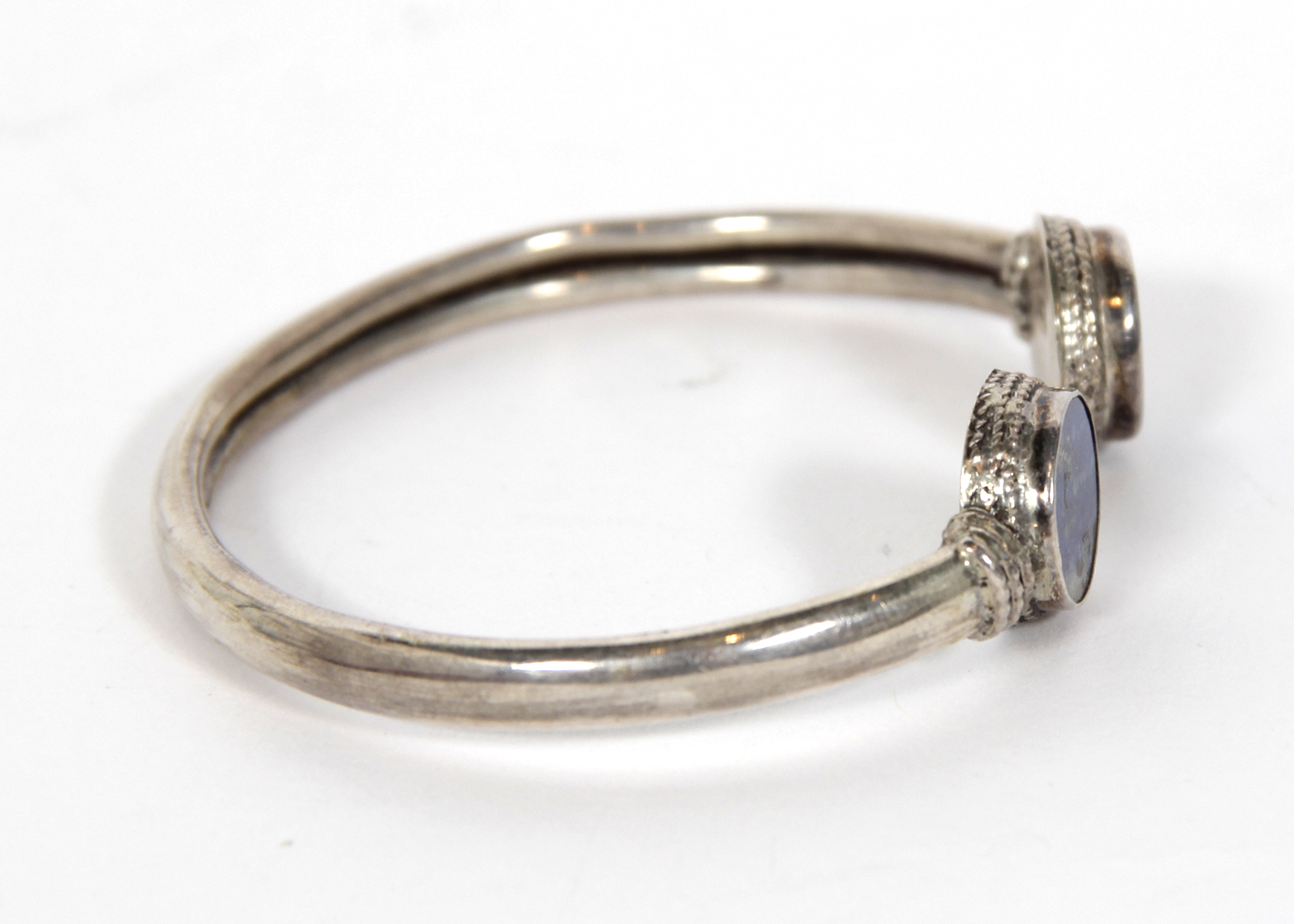 Vintage Sterling Silver Lapis Lazuli and Turquoise Cuff Bracelet