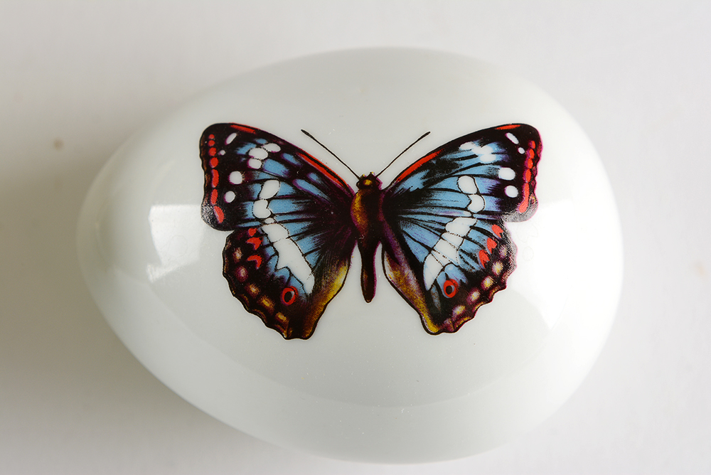 Ceramic Butterfly Dish and Egg
