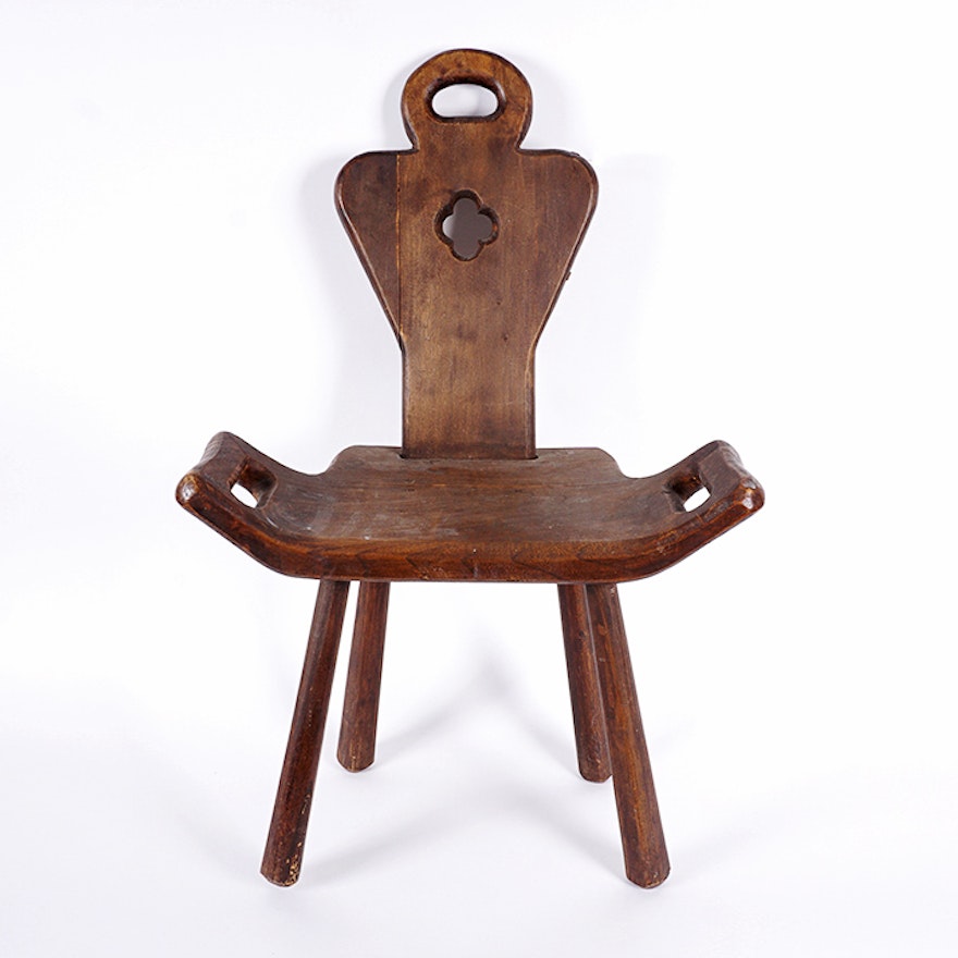 Antique Walnut Birthing Chair