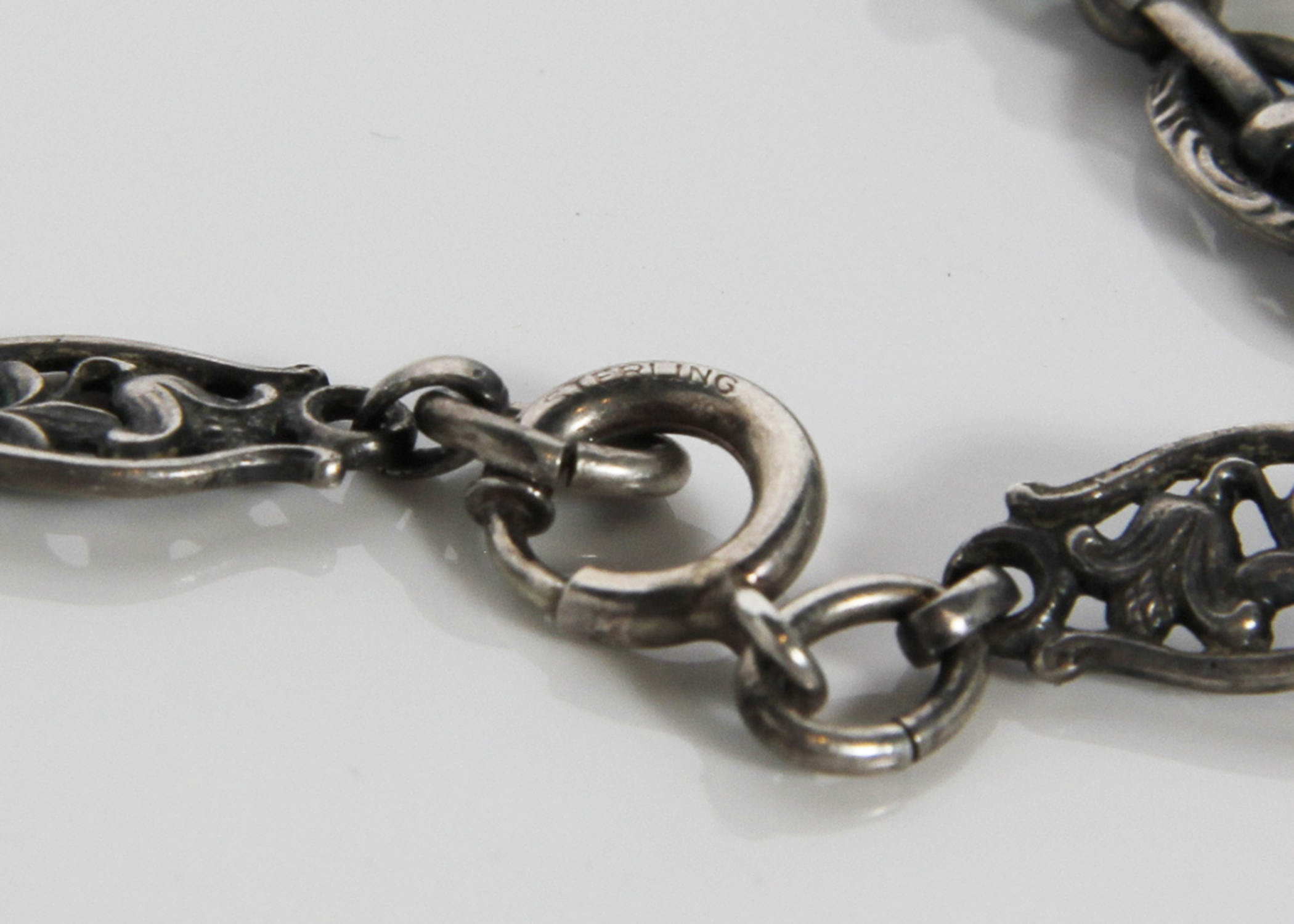 Sterling Silver Arts and Crafts Jadeite Pearl Necklace