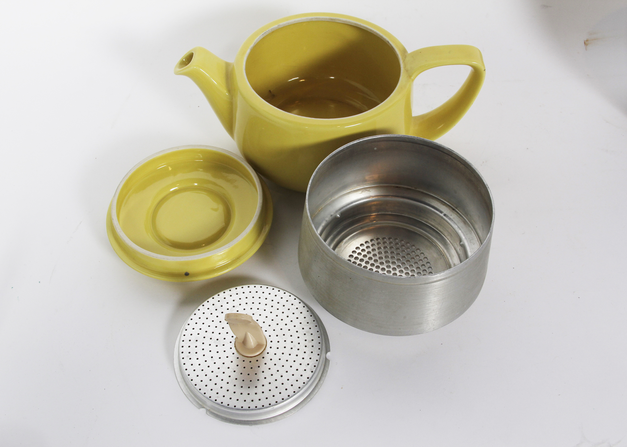 Vintage Yellow 1950's Hall Pottery Tricolator