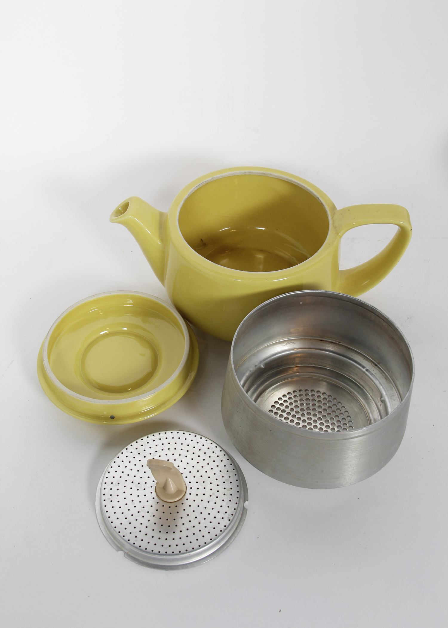 Vintage Yellow 1950's Hall Pottery Tricolator