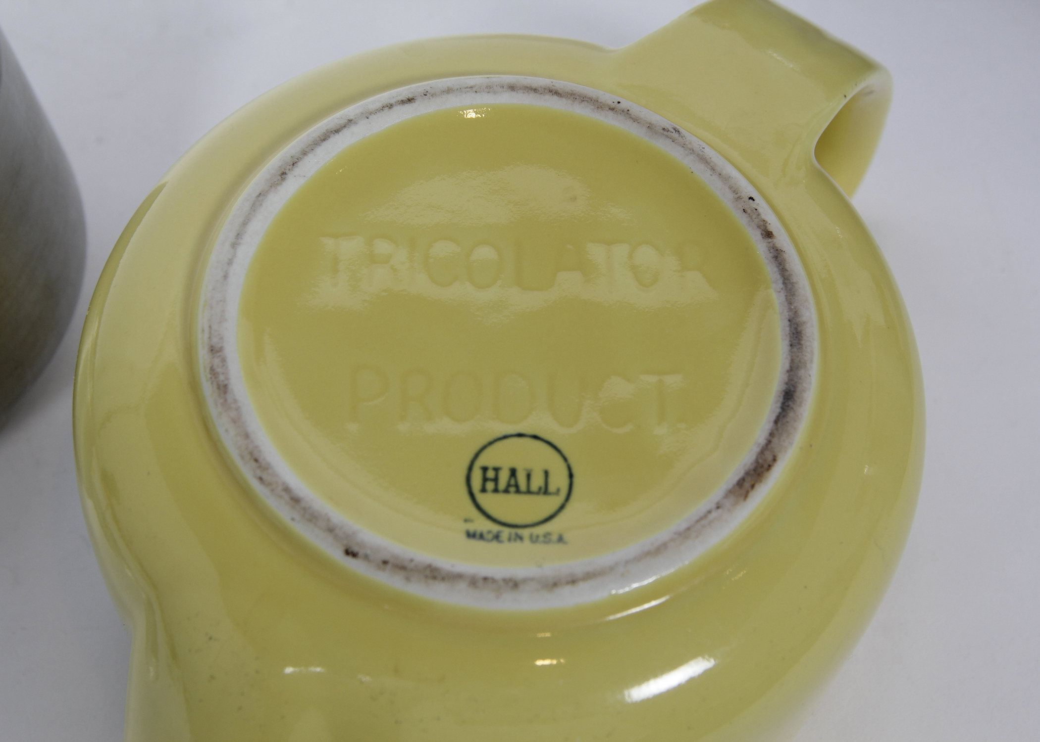 Vintage Yellow 1950's Hall Pottery Tricolator