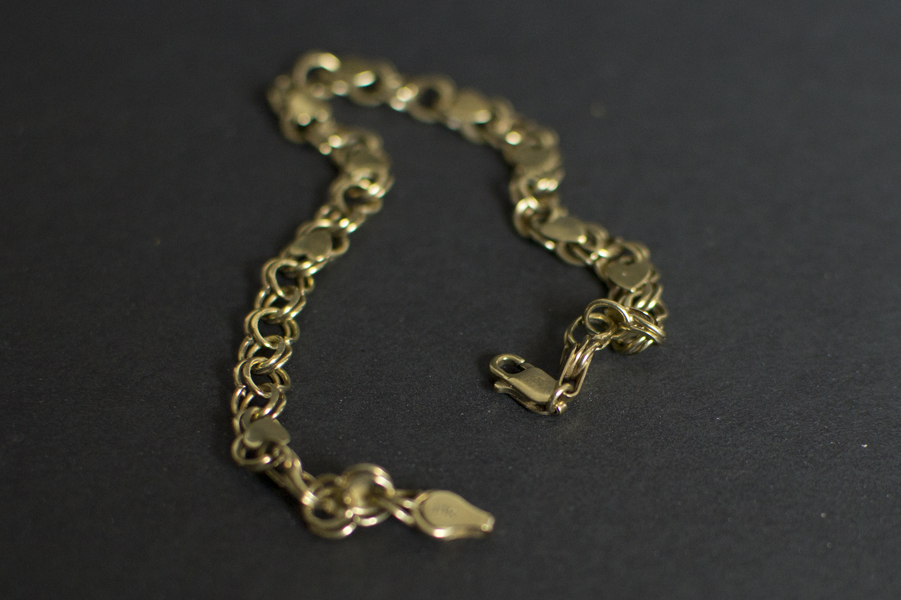 14k Double Loop Chain Gold Bracelet
