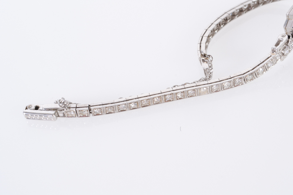 Vintage 14K White Gold and 1.5 Carat Diamond Nivada Watch