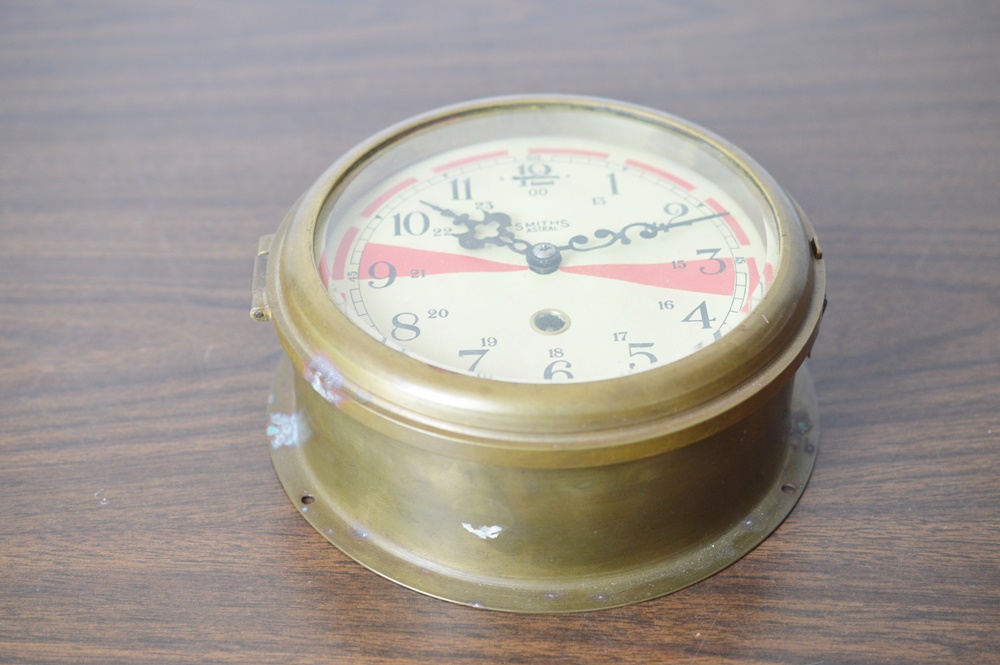 English Ship's Bulkhead Clock By Smith's