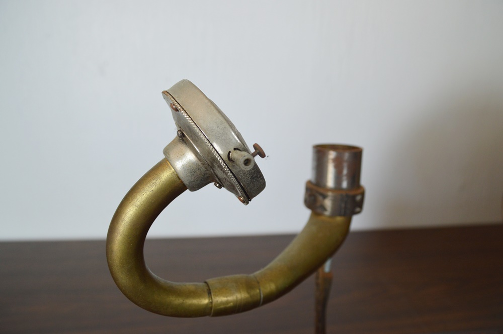Hand Crank Phonograph With Brass Horn