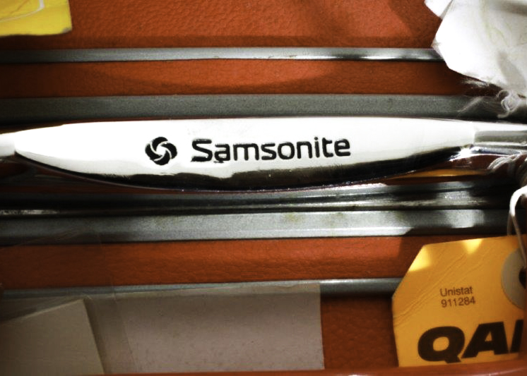 Vintage Set of Red Samsonite "Silhouette" Hard Shell Luggage