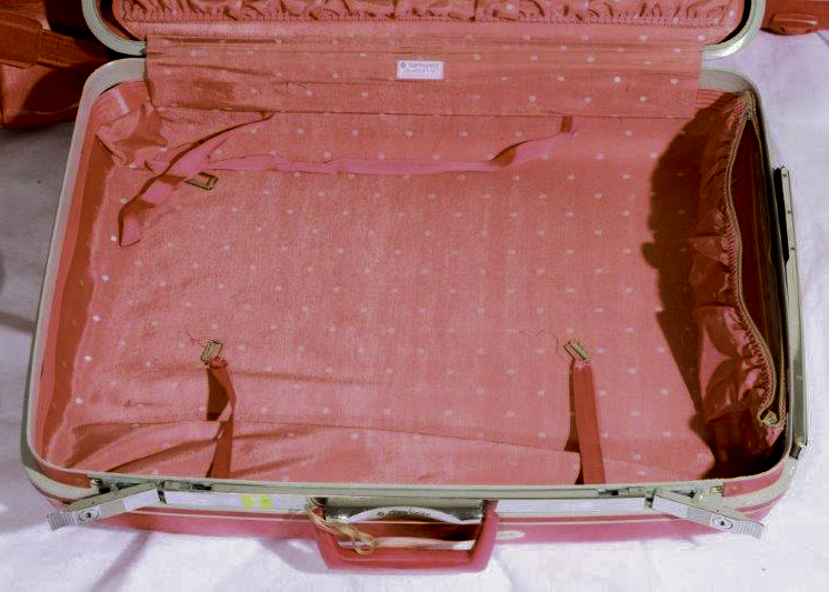 Vintage Set of Red Samsonite "Silhouette" Hard Shell Luggage