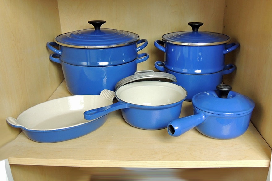 Blue Enamel Le Creuset Cast Iron Cookware