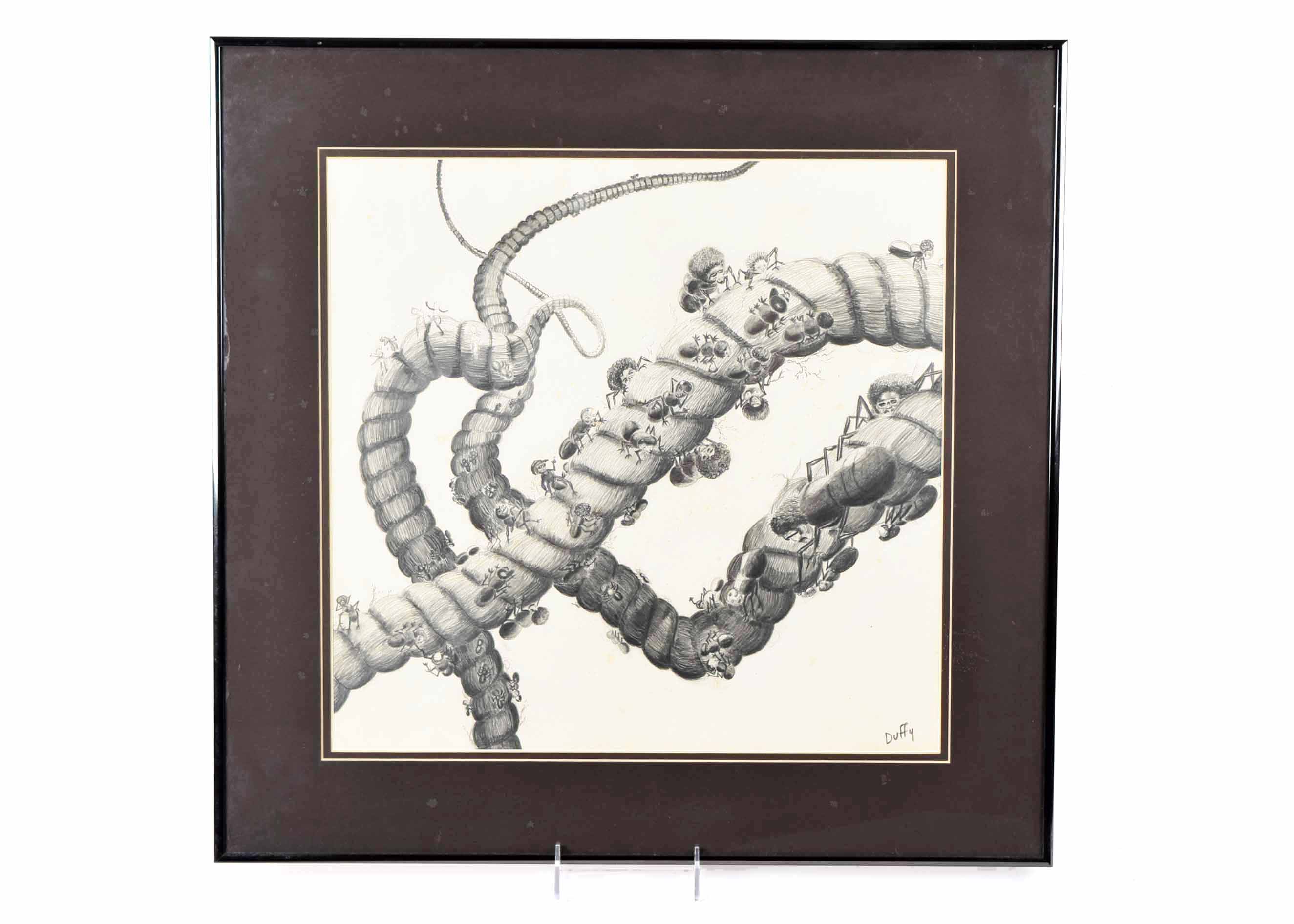 Signed Original Duffy Pencil Drawing