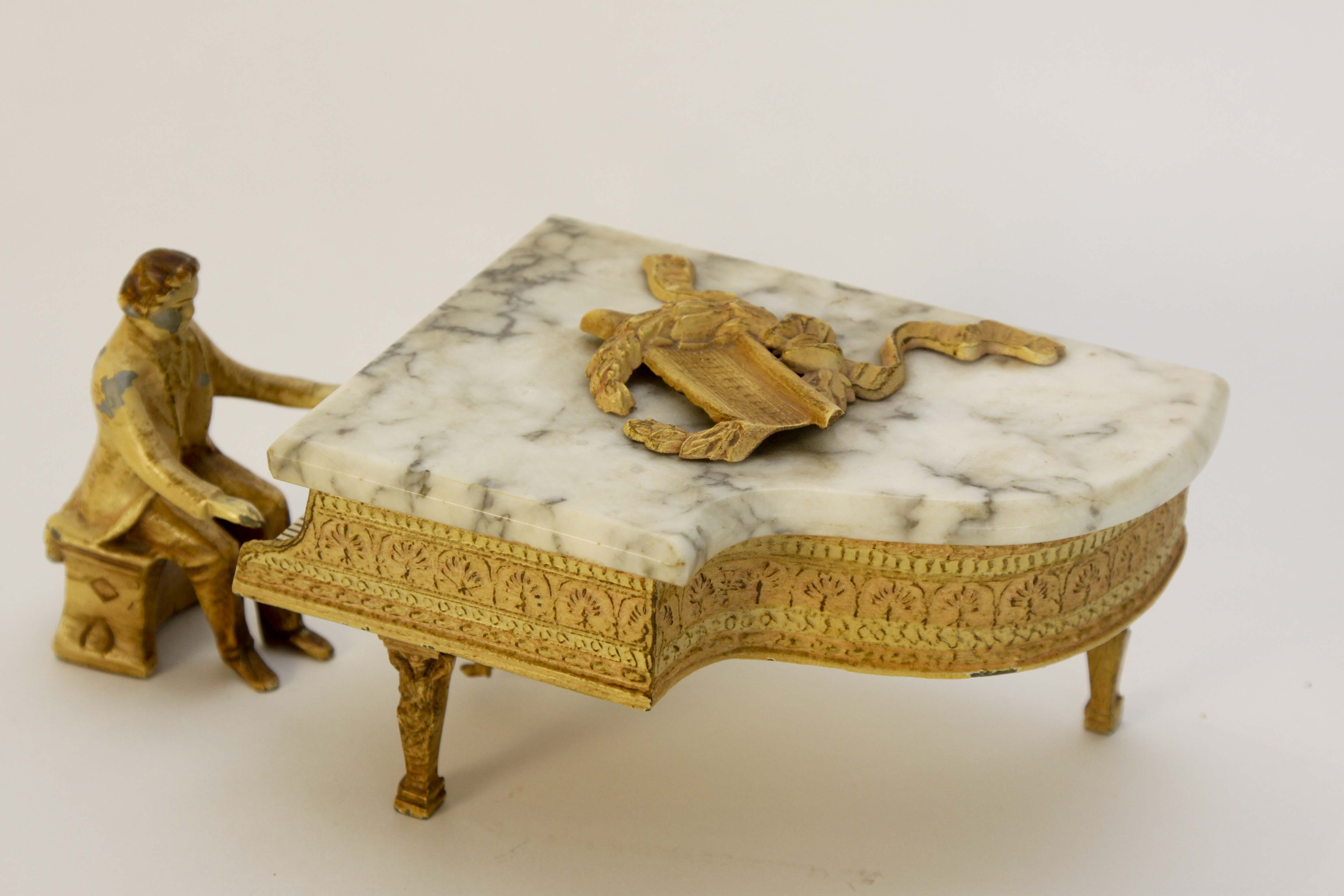 Vintage Italian Music Box with Pianist