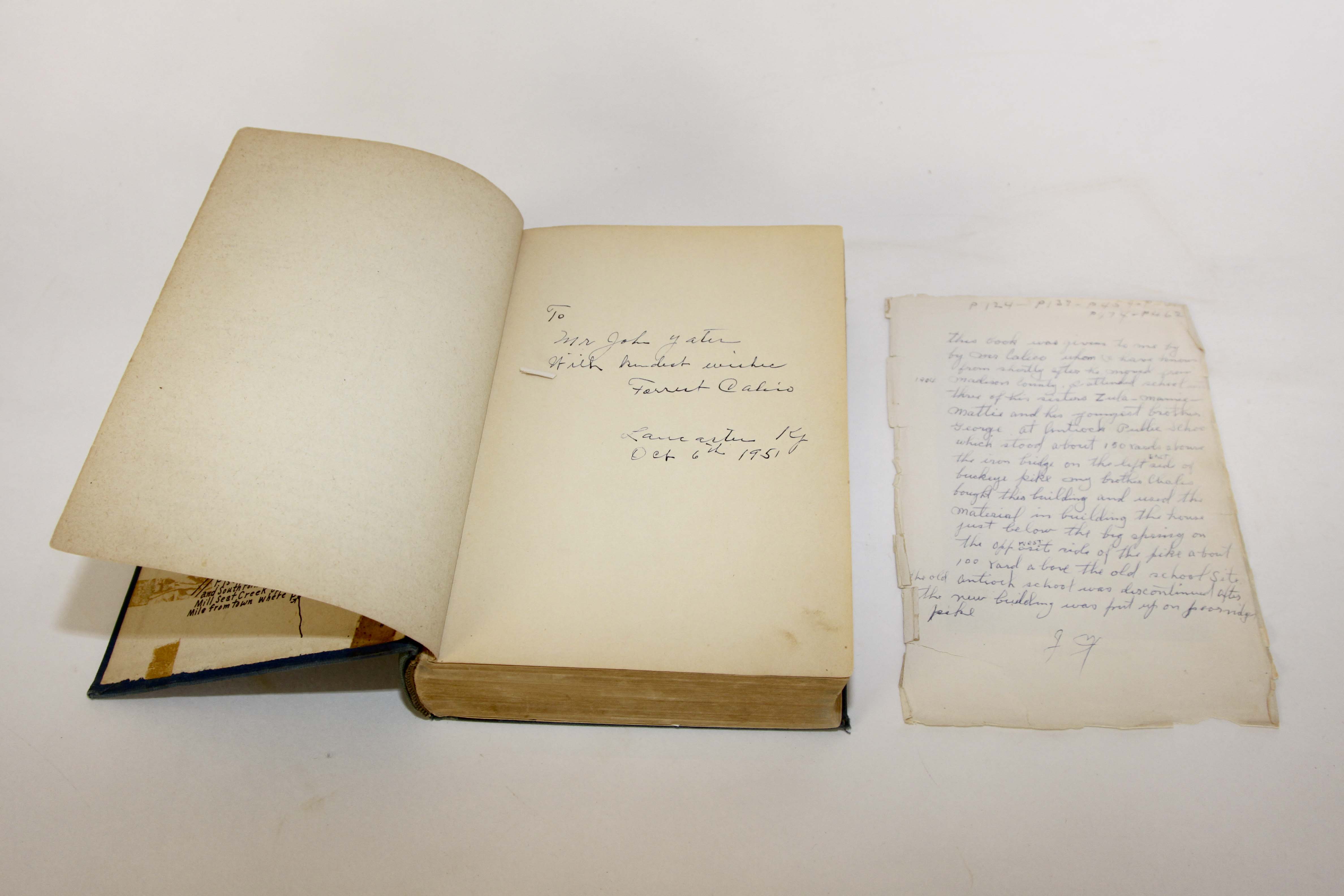 Signed Copy of 'History of Garrard County Kentucky'