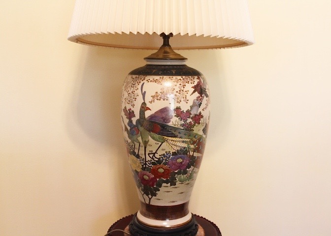 Japanese Satsuma Pottery Lamp