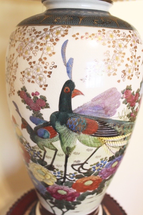 Japanese Satsuma Pottery Lamp