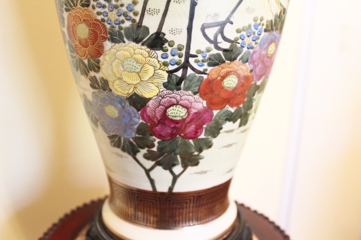 Japanese Satsuma Pottery Lamp