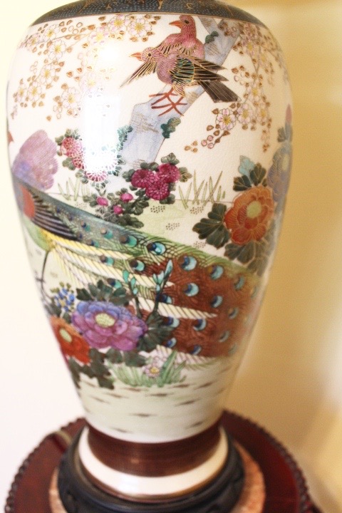 Japanese Satsuma Pottery Lamp