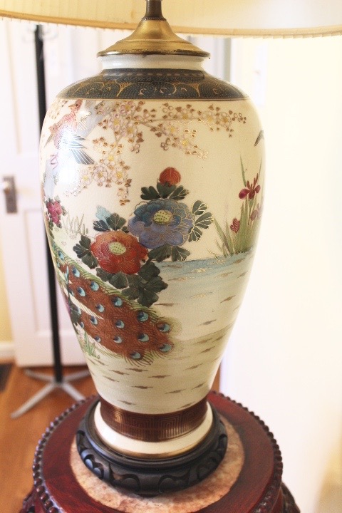 Japanese Satsuma Pottery Lamp