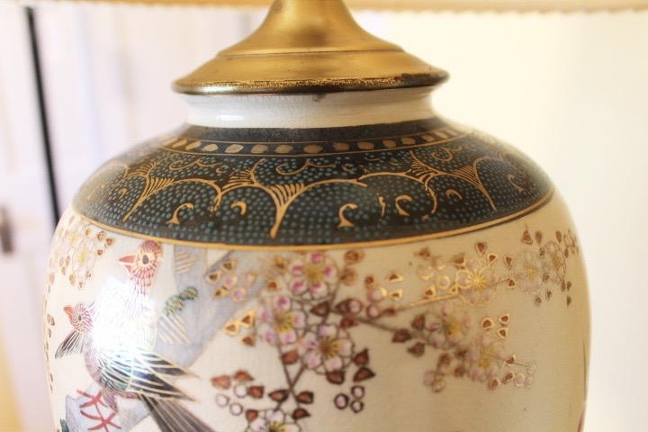 Japanese Satsuma Pottery Lamp