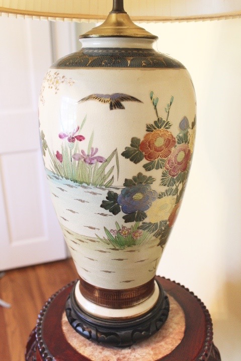 Japanese Satsuma Pottery Lamp