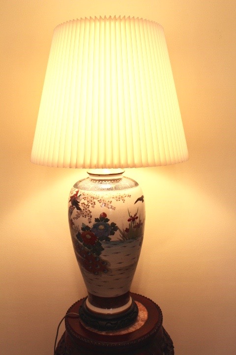 Japanese Satsuma Pottery Lamp