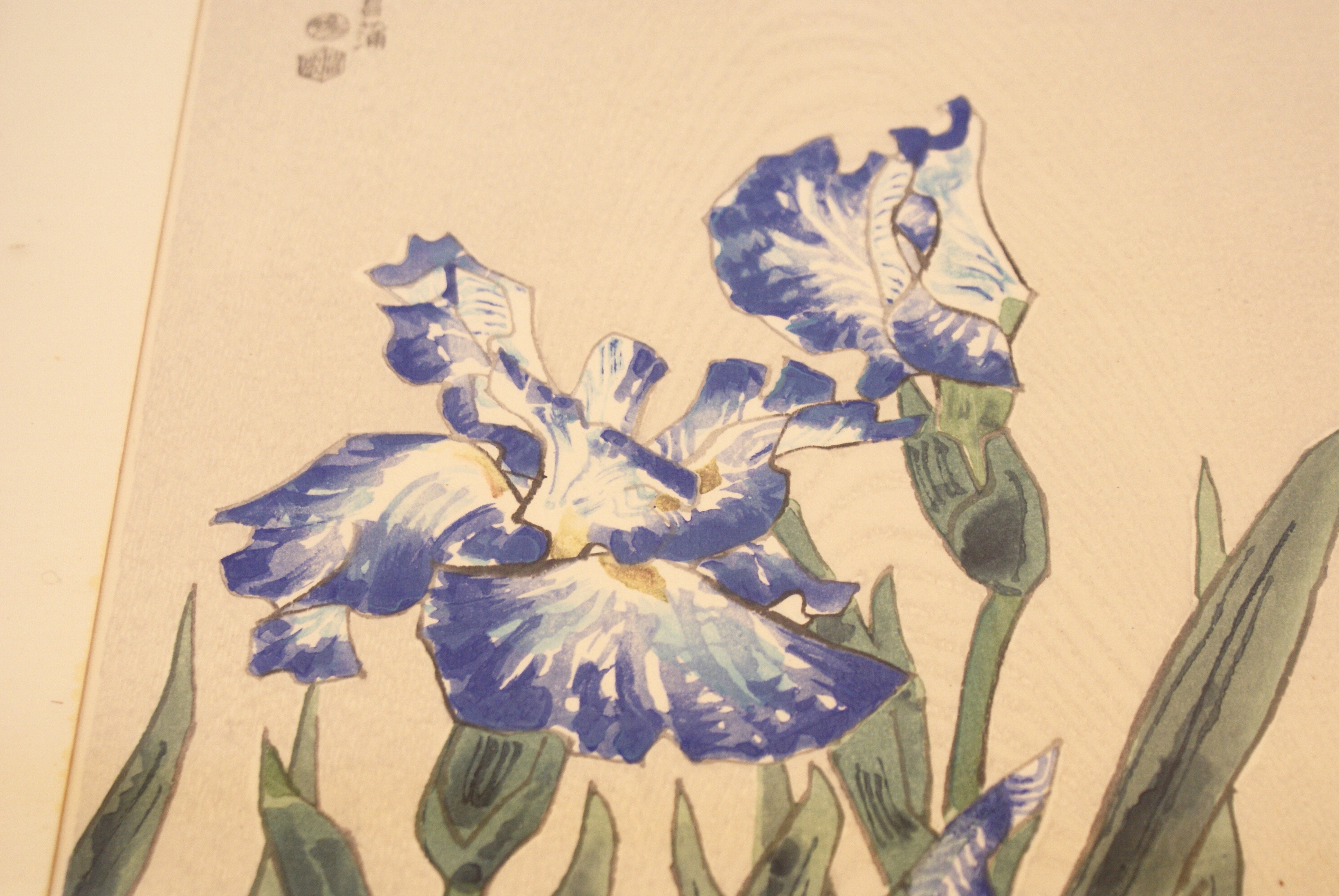 Vintage Kotozuka Eiichi "Iris" Woodblock