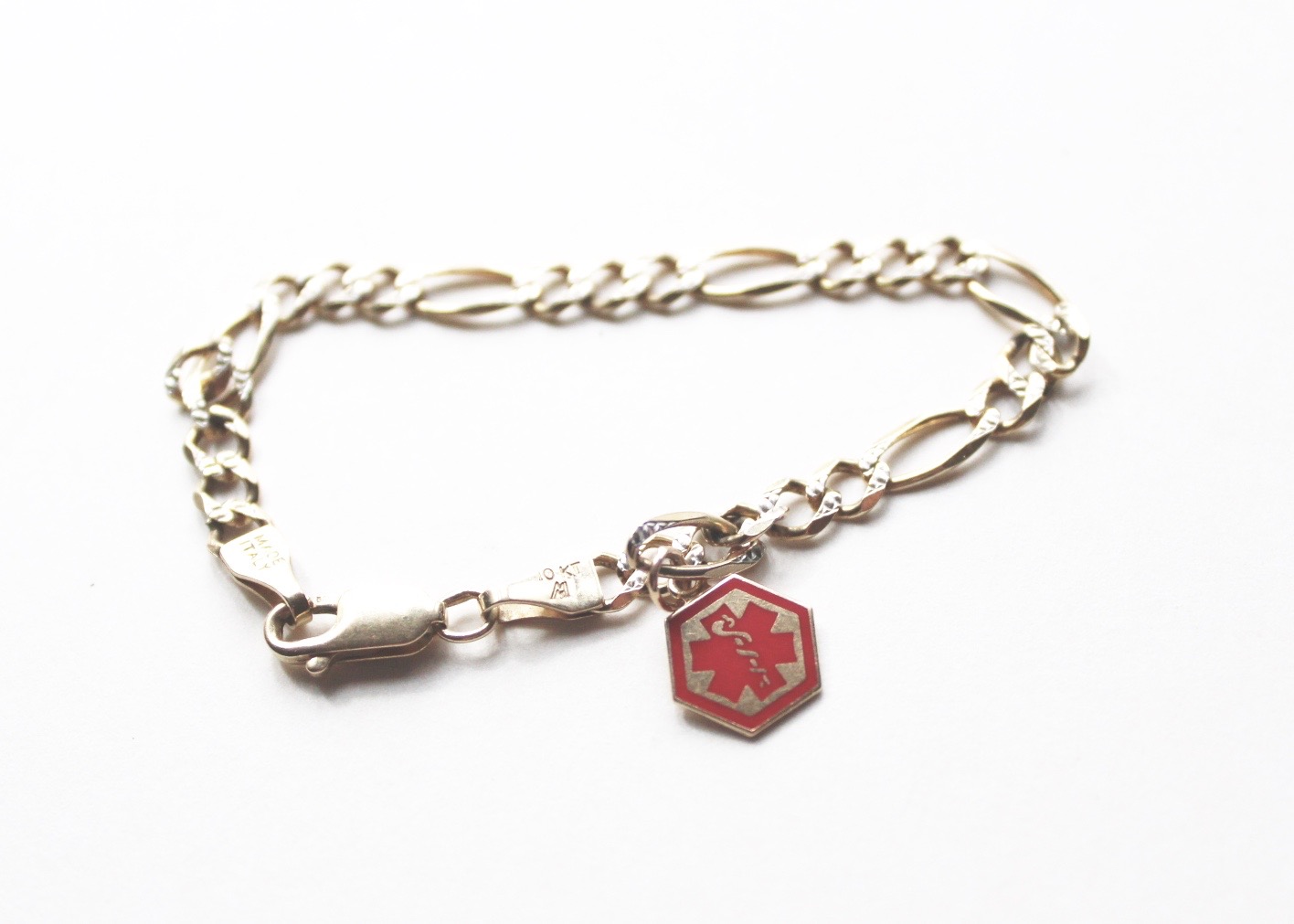 10 Karat Yellow Gold Diabetic Medical Bracelet