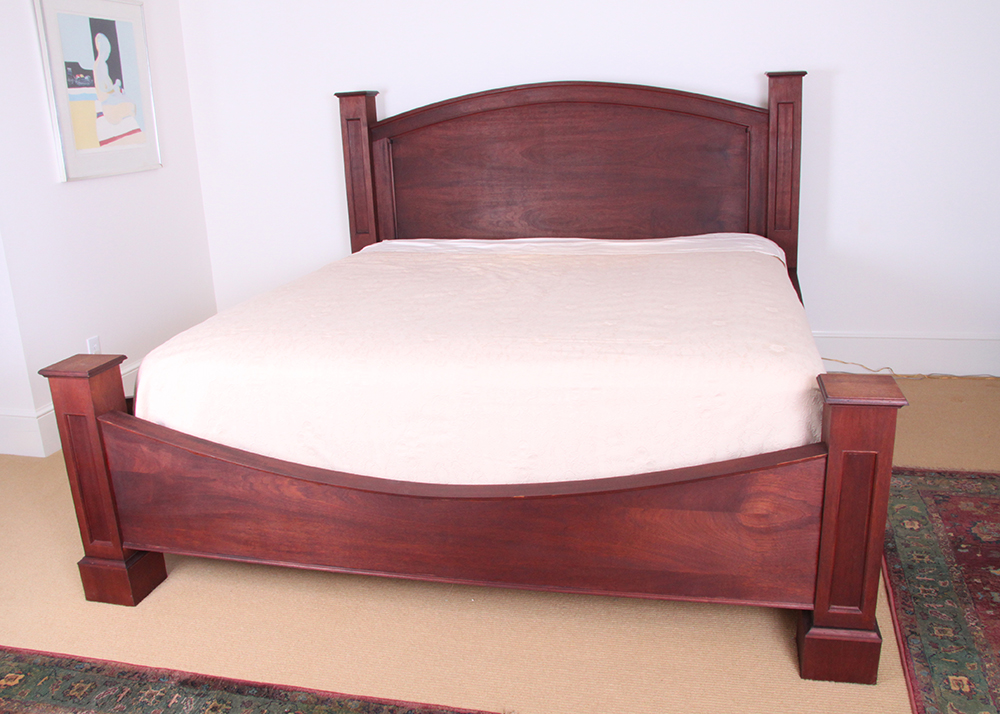 Solid Mahogany Pillared King Size Bed Frame