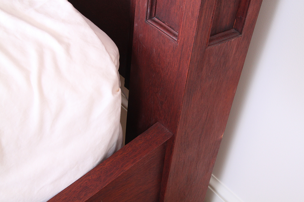 Solid Mahogany Pillared King Size Bed Frame