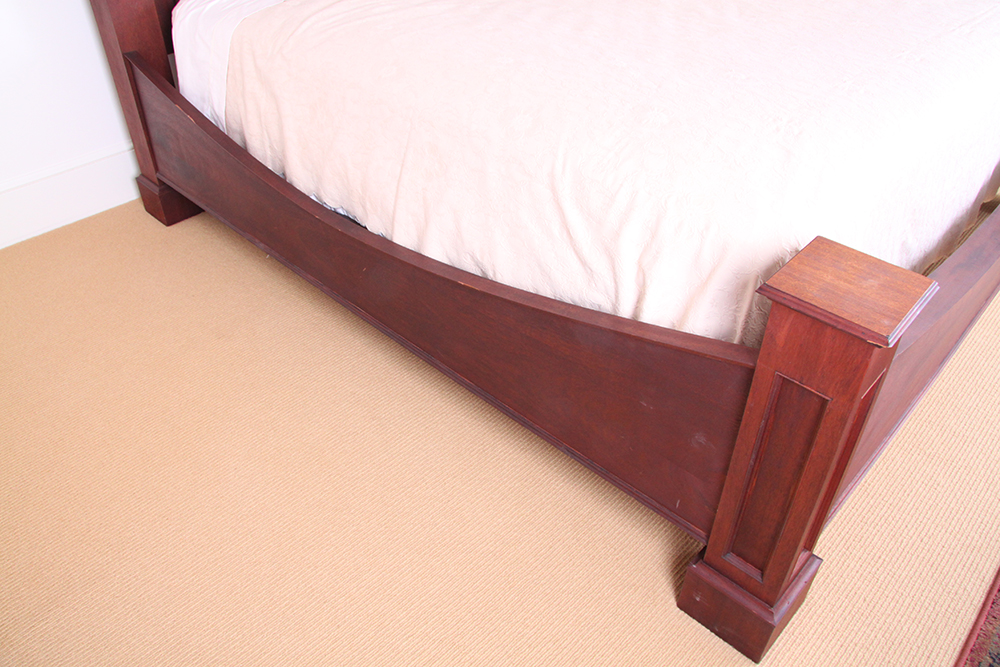 Solid Mahogany Pillared King Size Bed Frame