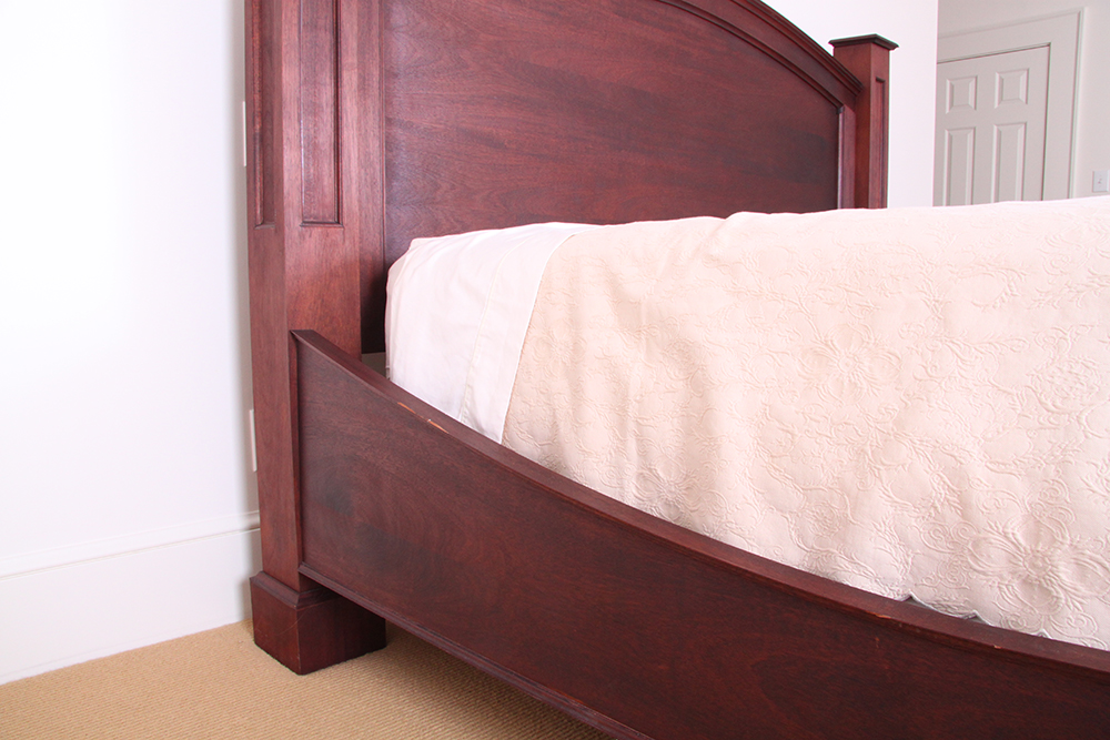 Solid Mahogany Pillared King Size Bed Frame