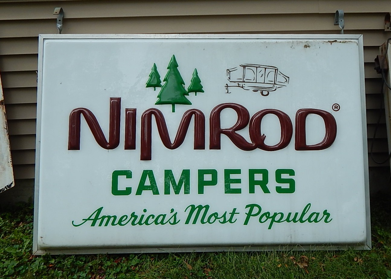1950/60's Nimrod Pop-Up Campers Outdoor Lighted Advertising Sign