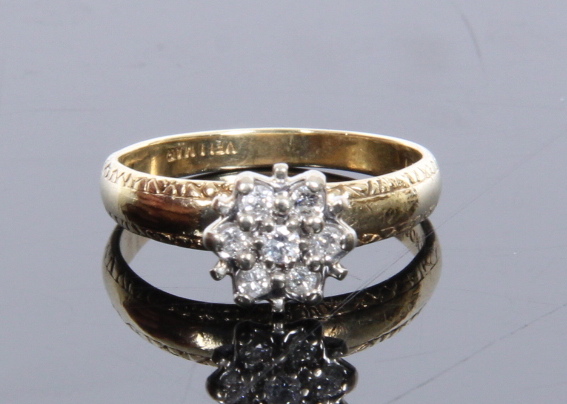 10K Gold Diamond Cluster Ring