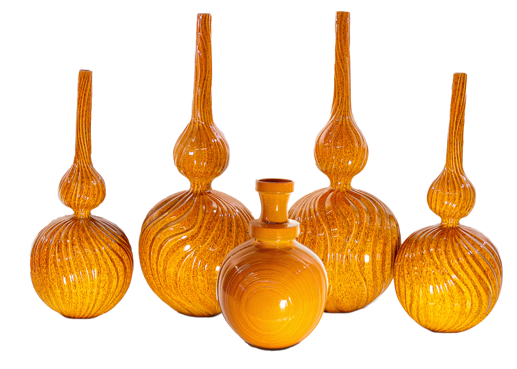 Orange Glazed Ceramic Vases