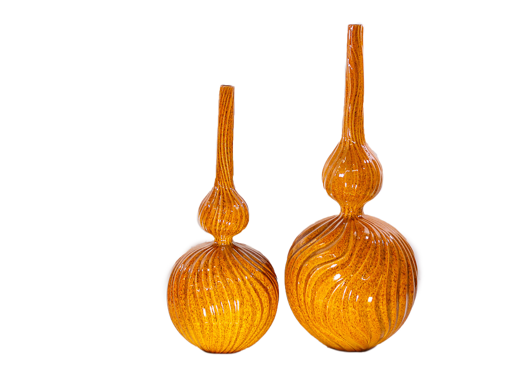 Orange Glazed Ceramic Vases