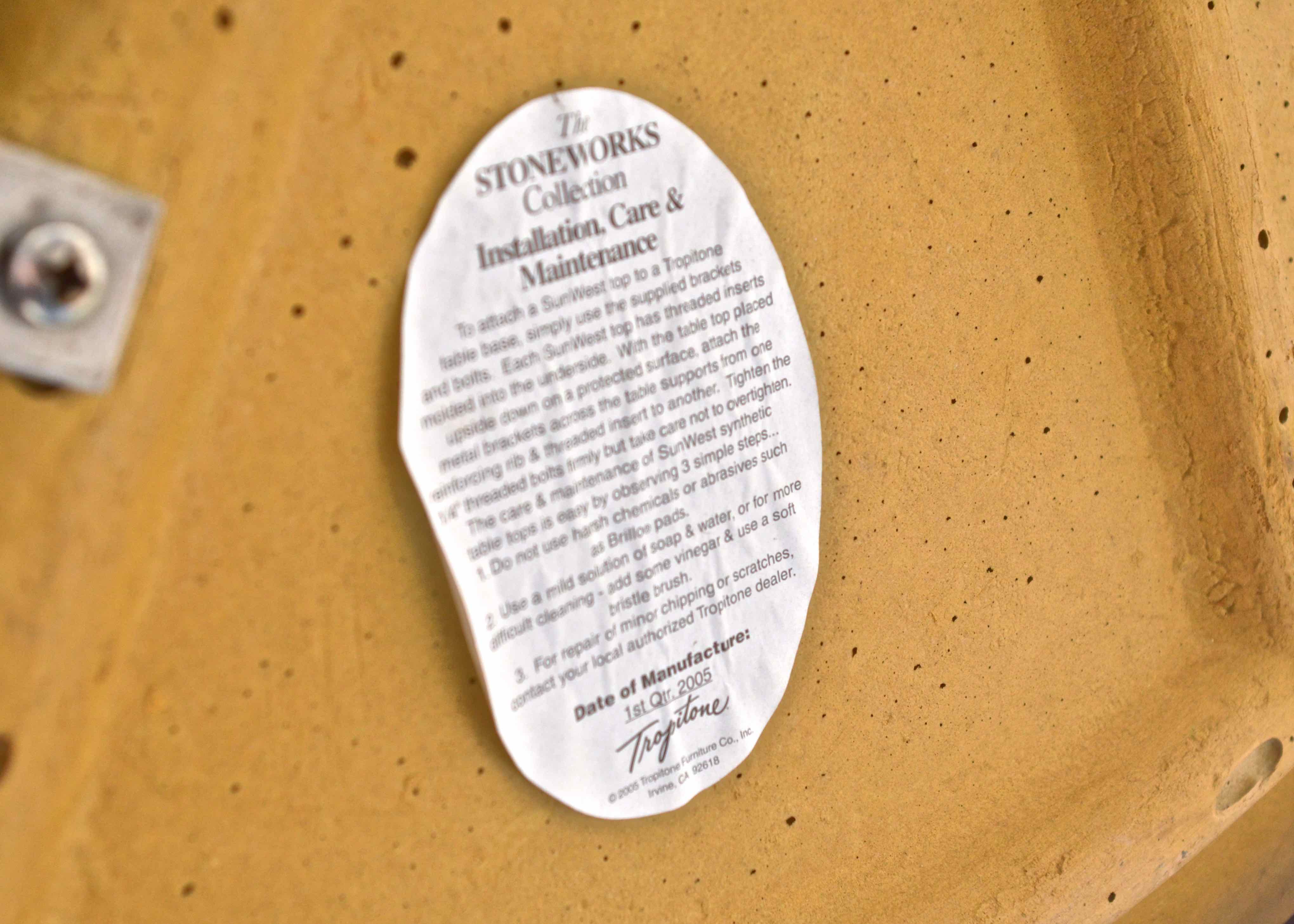 Tropitone Stoneworks Collection "Montreaux" Patio Table