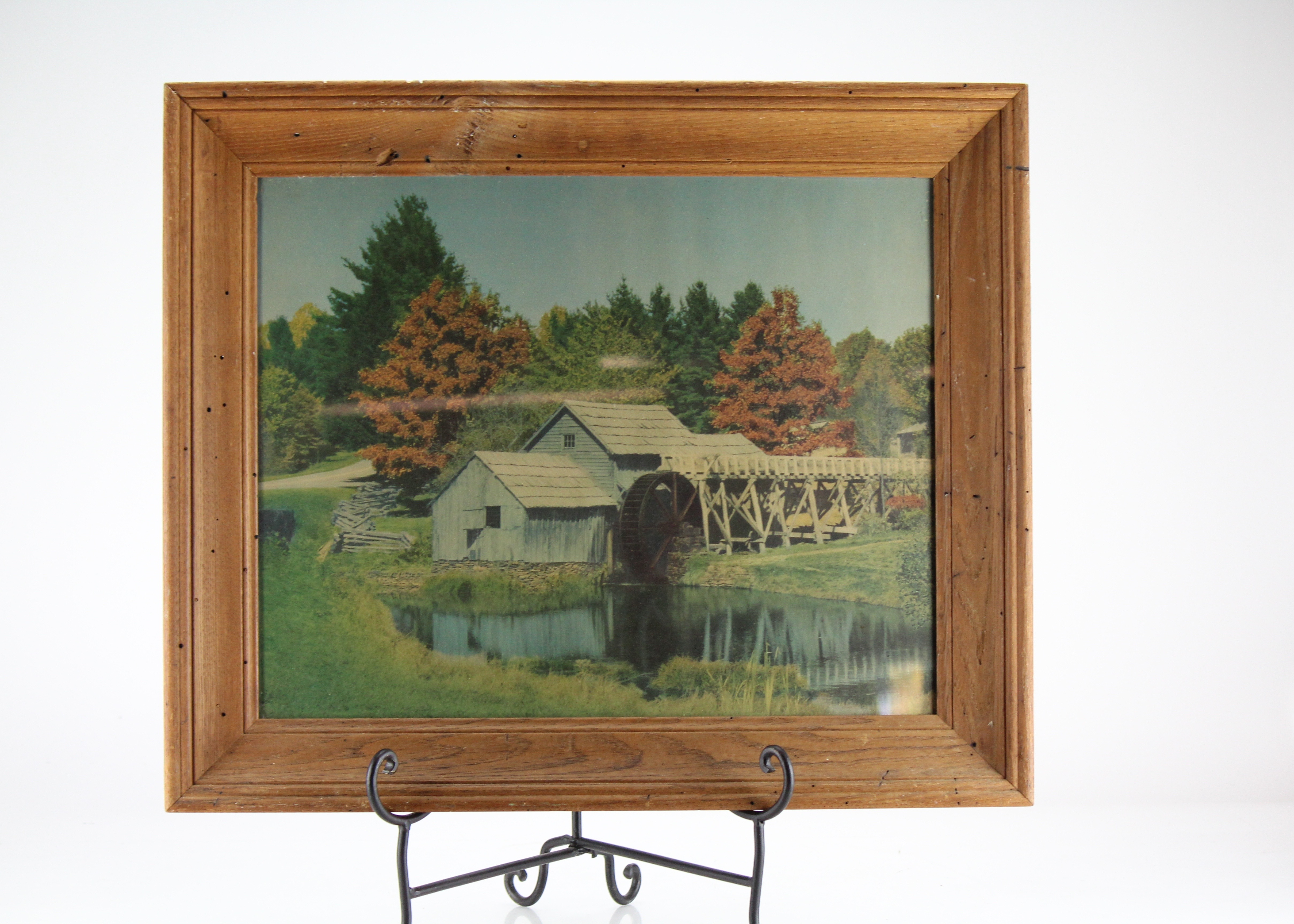 Vintage Framed Old Mill Offset Lithograph