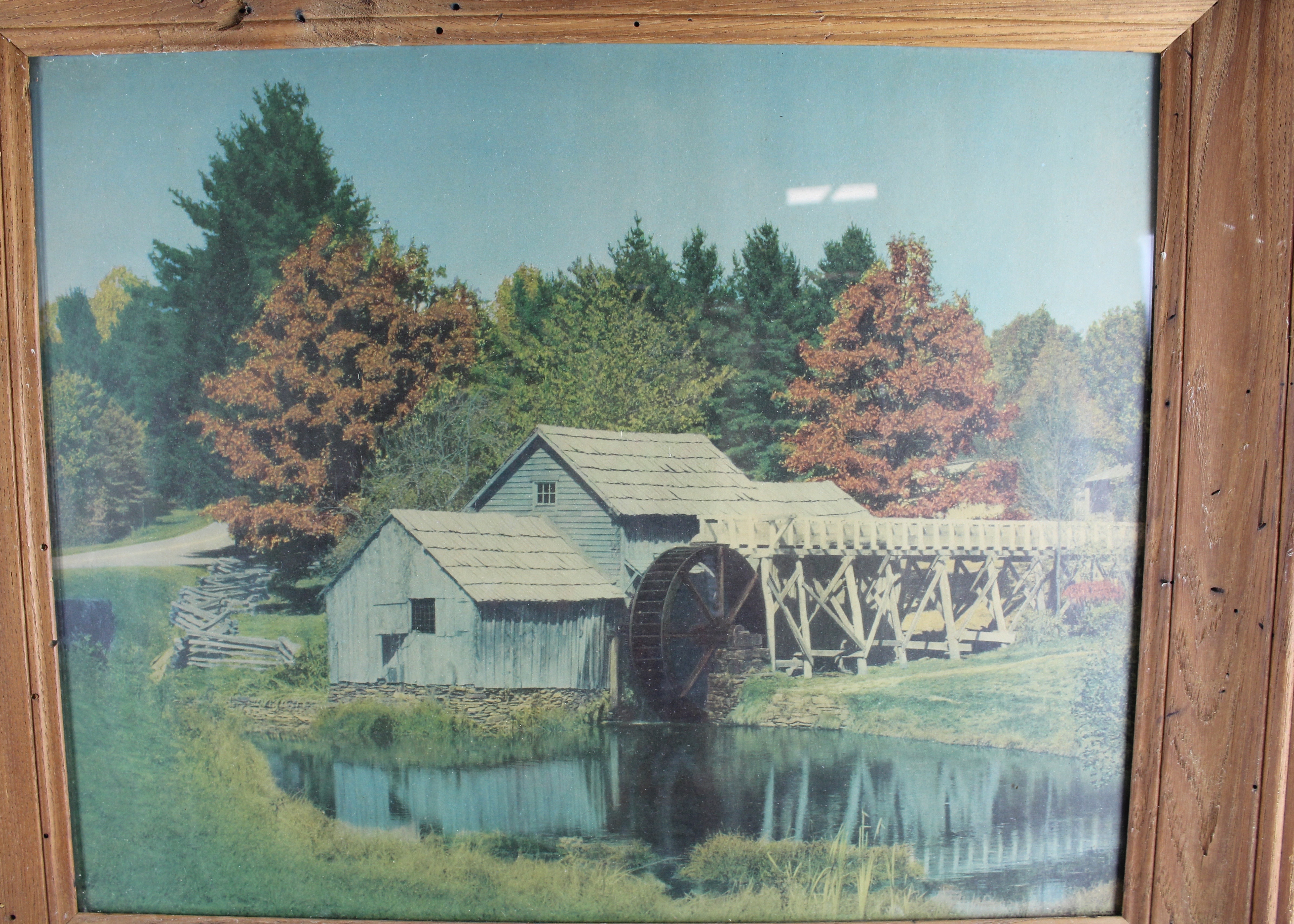 Vintage Framed Old Mill Offset Lithograph