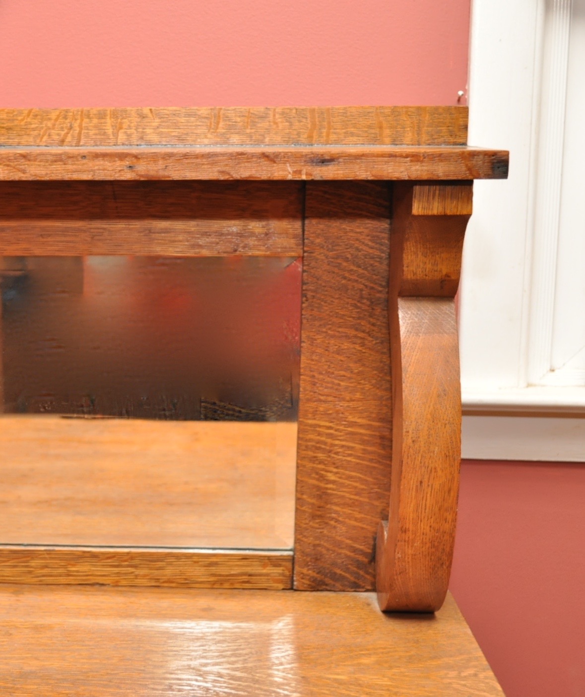 Antique Mirrored Oak Buffet