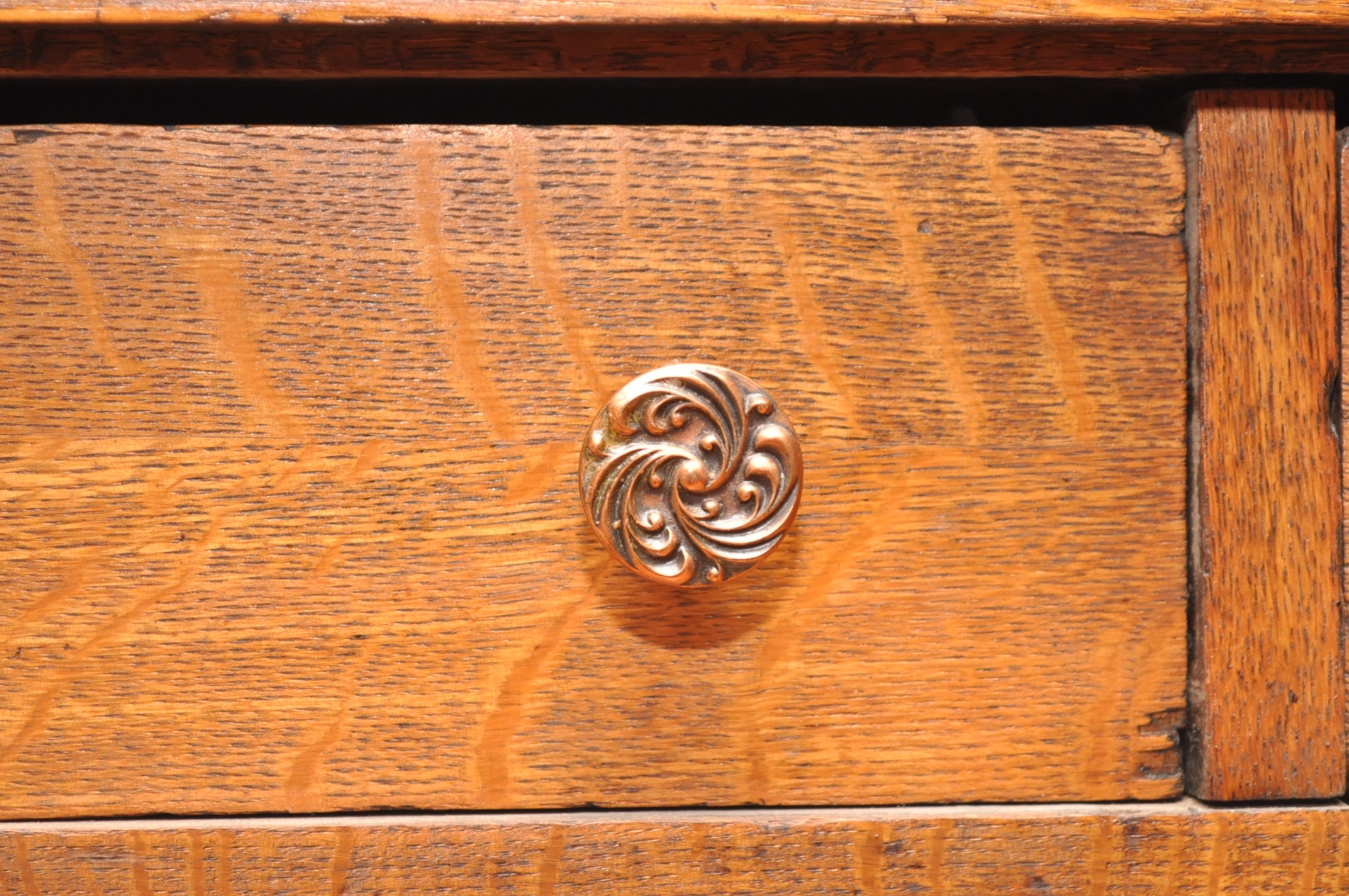 Antique Mirrored Oak Buffet