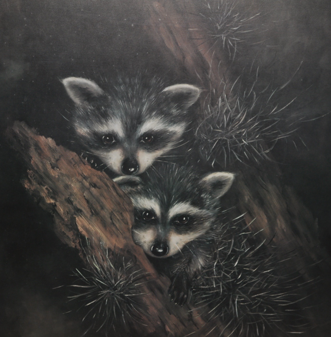 Country Scene and Coons Framed Lithographs