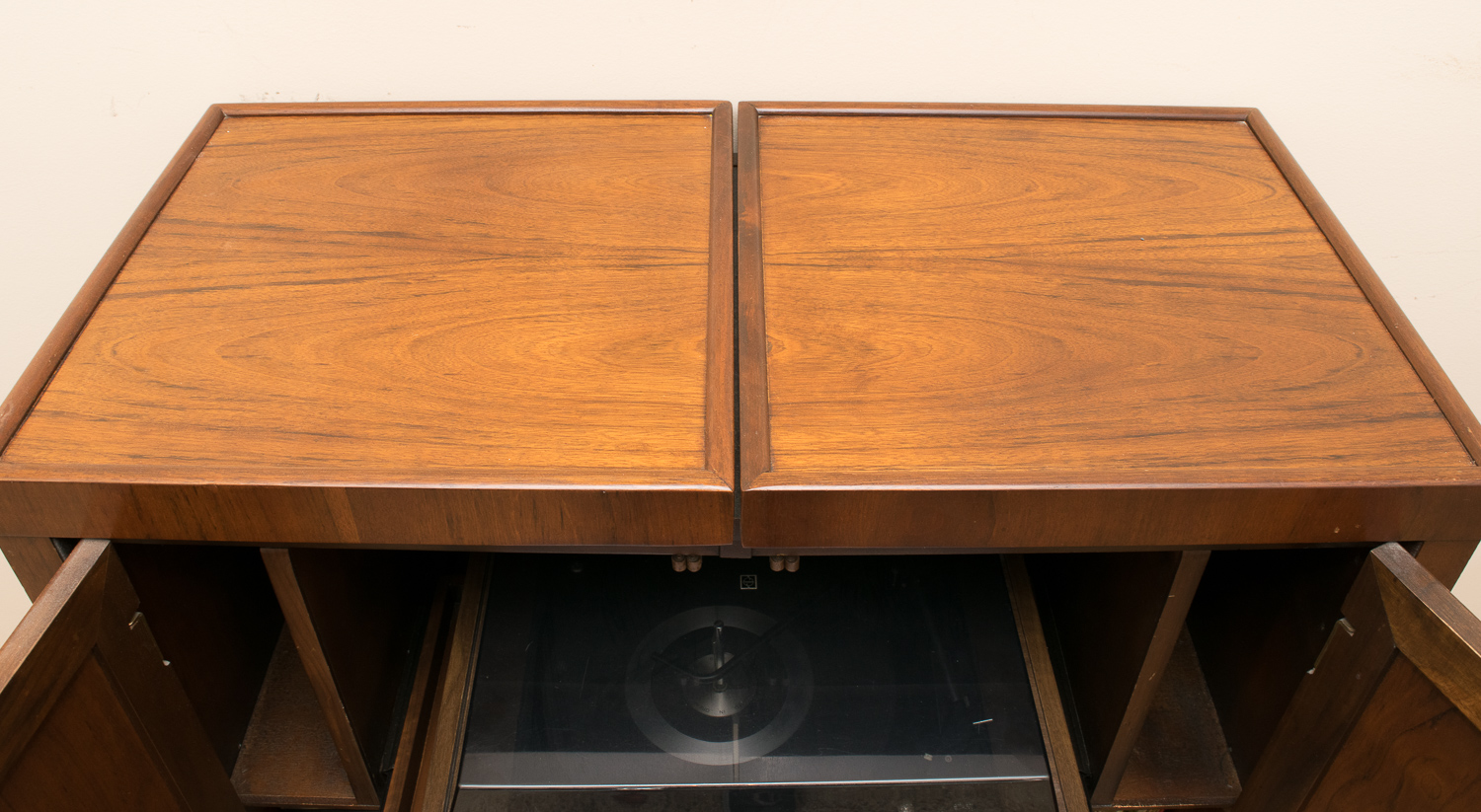 Vintage Panasonic Stereo Record Player and Storage Cabinet