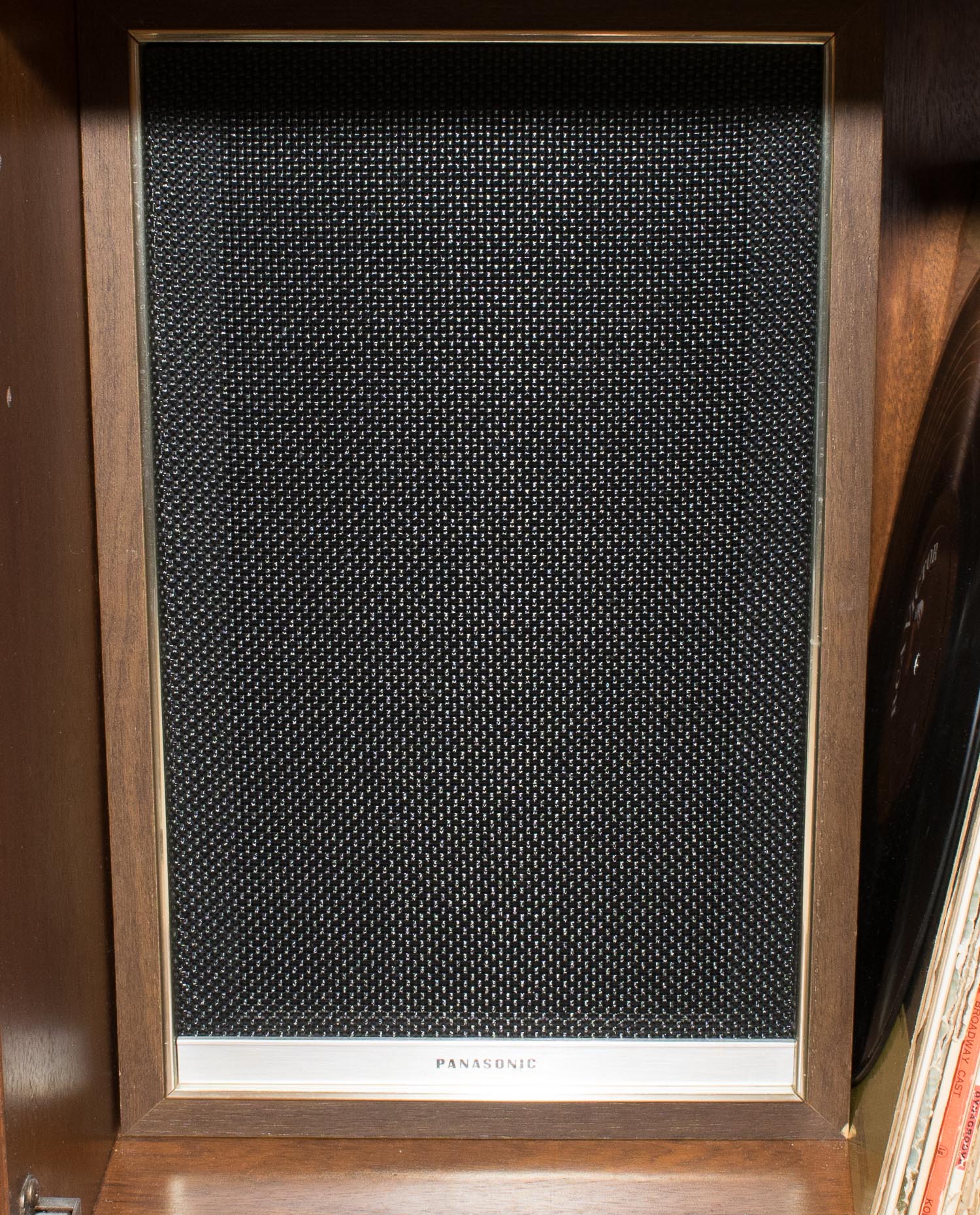 Vintage Panasonic Stereo Record Player and Storage Cabinet