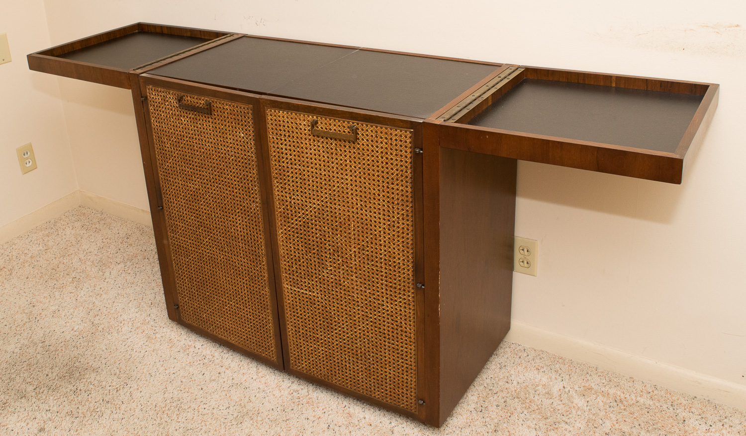 Vintage Panasonic Stereo Record Player and Storage Cabinet
