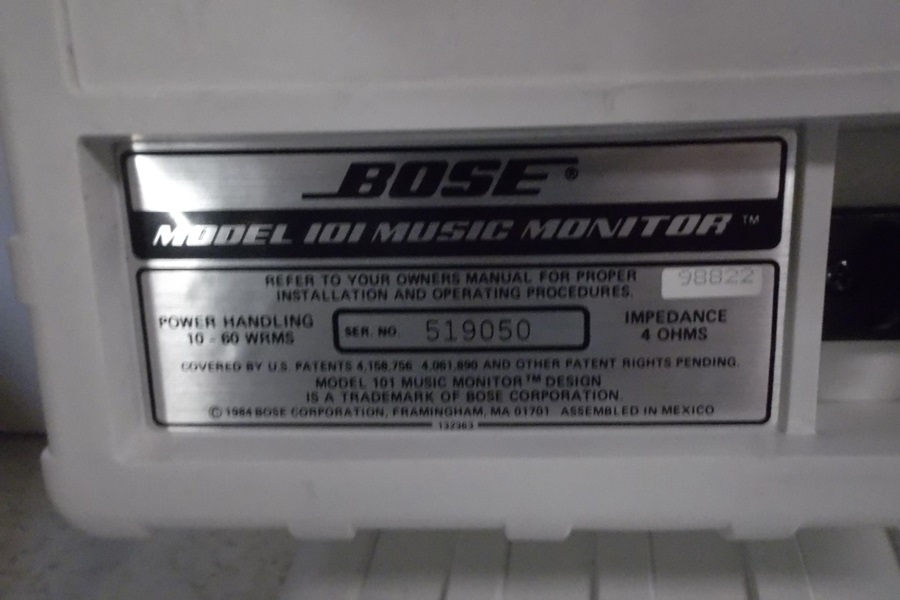 Pair of Bose Model 101 Music Monitor Speakers