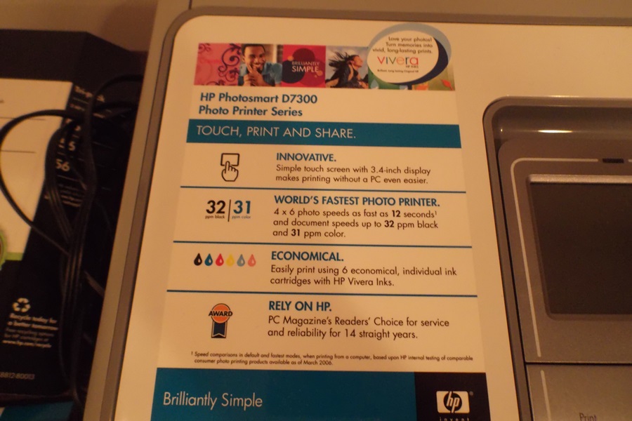 HP Photosmart D7300 Photo Printer
