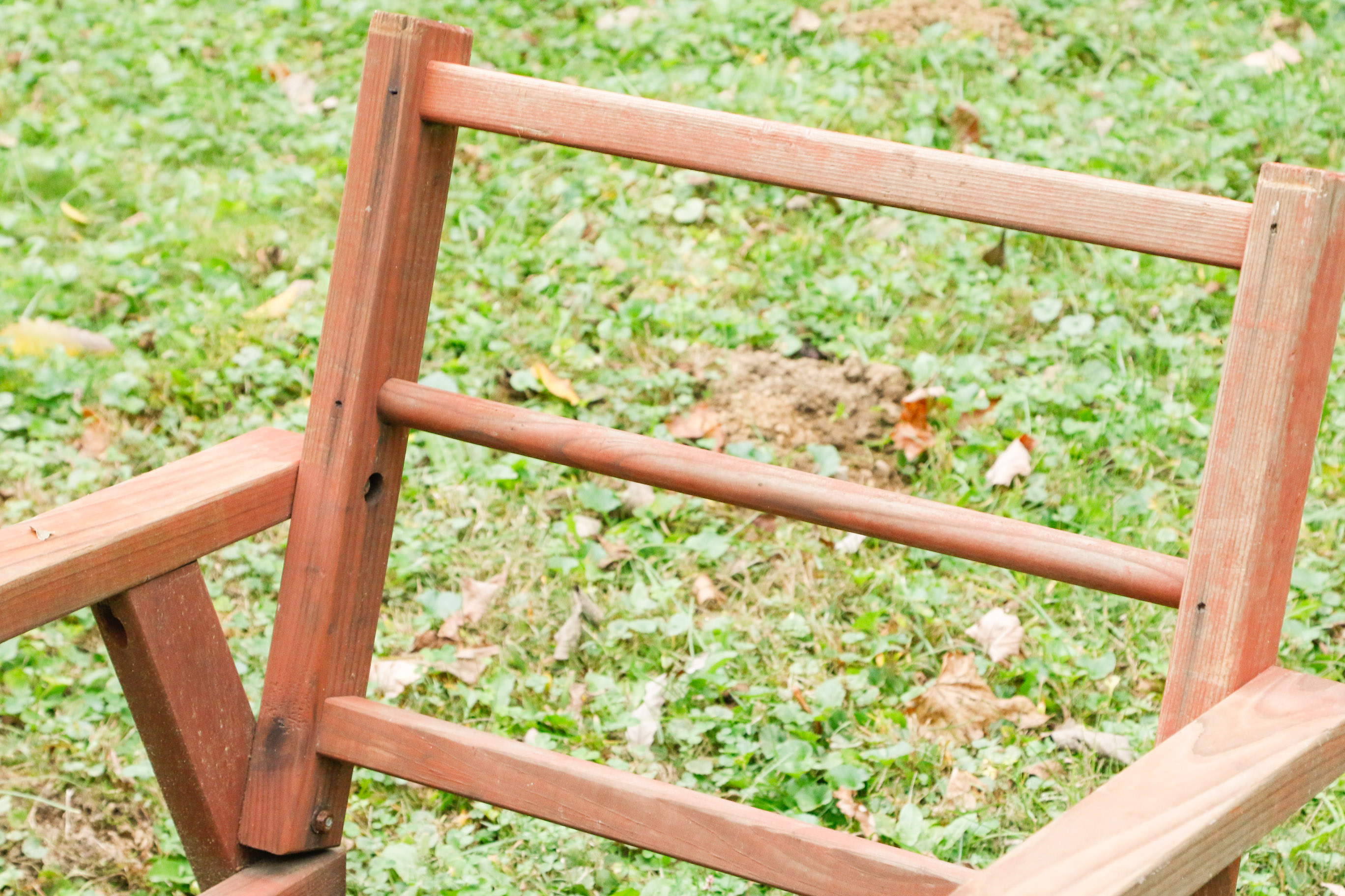 Three-Piece Vintage Redwood Lawn Furniture