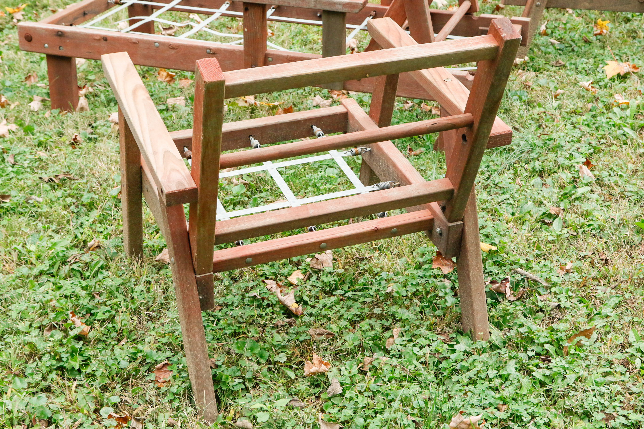 Three-Piece Vintage Redwood Lawn Furniture